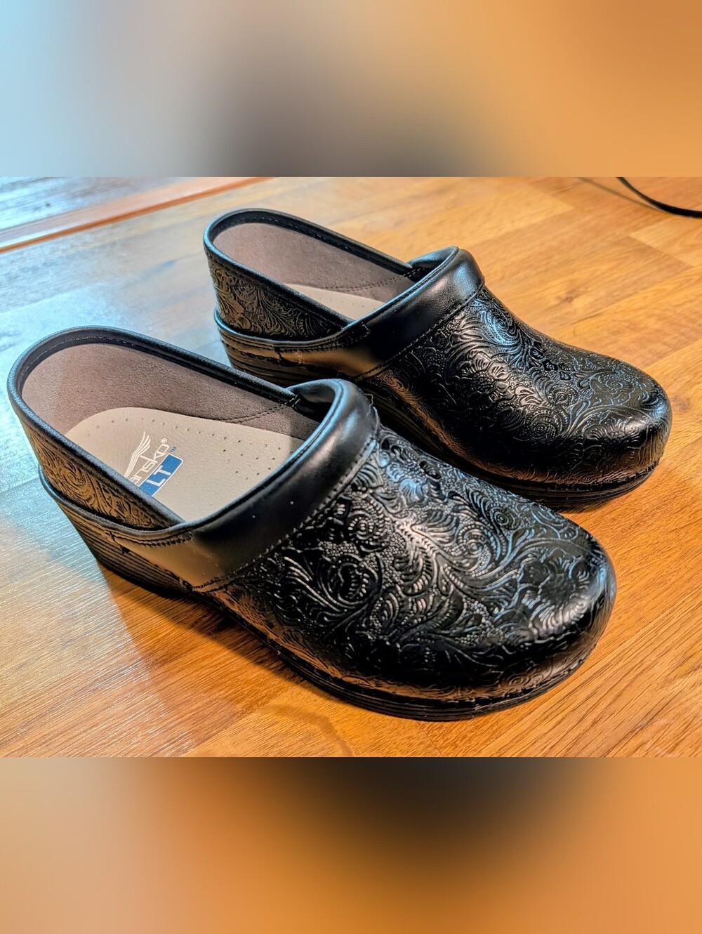 Dansko Women's LT Pro Tooled Floral Clogs